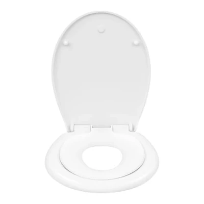 Afbeelding van WOLTU WS2584 WC bril PP toilethoes met geïntegreerd kinderzitje,Toiletbril deksel hoes Quick release systeem en softclose,Wit