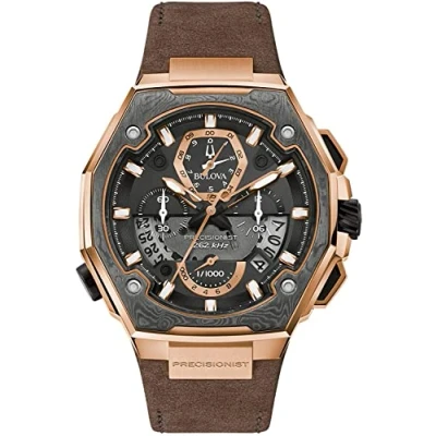 Afbeelding van Bulova Precisionist X Special Edition 98B356 Horloge Leer Bruin Ø 44 mm