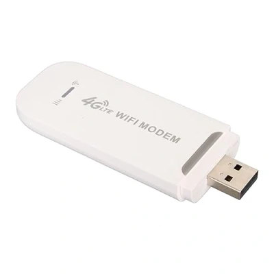 Afbeelding van 4G USB Wifi Hotspot, Draagbare Reis met coderingsfunctie, Mobiele MiFi hotspot Ondersteunt 10 Apparaatverbindingen, Compatibel Europese Simkaarten (Wit)