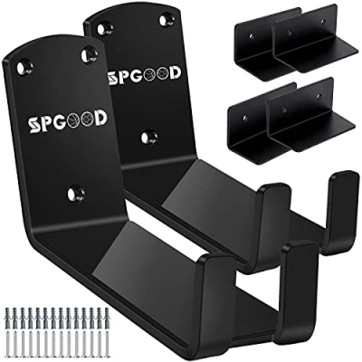 Afbeelding van SPGOOD Fietswandhouder, 3 in 1 voor racefiets, MTB, E bikes, fietshouder, wandfietshouder, fietsophanging, fiets, wandhouder, 2 x steunhoek, draagvermogen 32 kg (2 PCS)