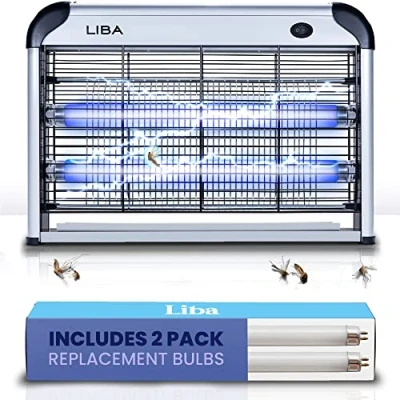 Afbeelding van LiBa Elektrische insectenverdelger, insecten en vliegenverdelger, 20 W, insectenvanger voor muggen, vliegen motten, met 2 reservelampjes afwasbare plank