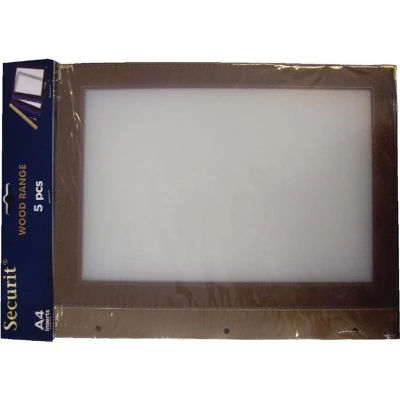 Afbeelding van Securit A4 set extra insteekhoezen bruin (5 stuks)