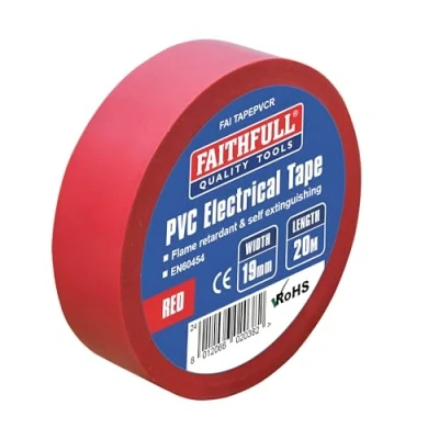 Afbeelding van Faithfull FAITAPEPVCR Rood PVC Elektrische Tape 19 mm x 20 m