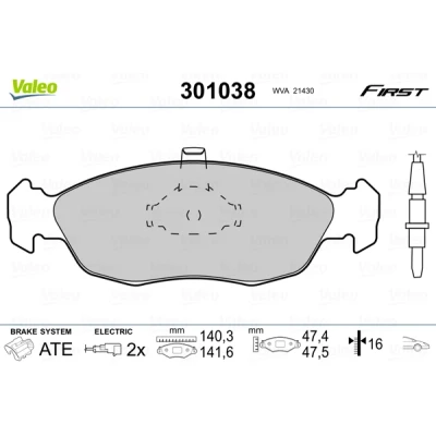 Afbeelding van Valeo Remblokset 301038