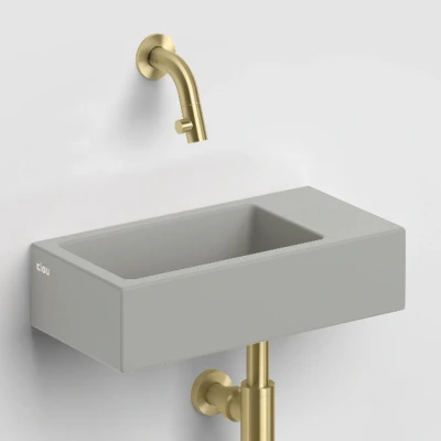 Afbeelding van Clou Flush 3 Fontein Zonder Kraangat Mat Grijs Keramiek 36 cm