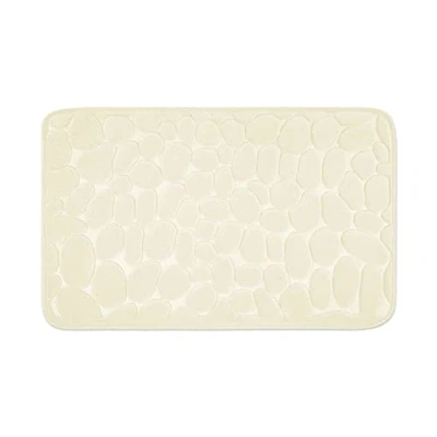 Afbeelding van Badkamer Tapijt met Memory Schuim Crème Badmat kan gecombineerd worden tot een set Antislip &amp; Maschinewasbaar Douchedeken 60 x 100 cm