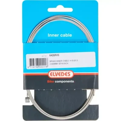 Afbeelding van Elvedes Rem binnenkabel 2 000 mm 1x19 draads RVS ø1,5mm met T nippel ø7 x 6mm