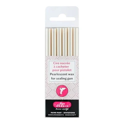 Afbeelding van J.Herbin 35951T verpakking met 6 waxstangen voor pistool, ideaal knutselprojecten en scrapbooking, zacht, 1 verpakking, ivoor