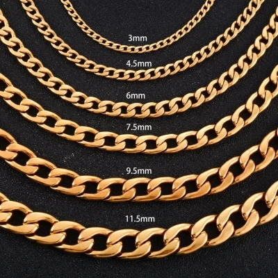 Afbeelding van Gourmet ketting 316l staal goudkleurig 60cm 7mm