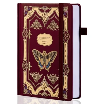 Afbeelding van TIEFOSSI Butterfly Journals voor vrouwen en mannen, college gelinieerde dagboeken om te schrijven, platliggend notitieboek, 320 genummerde pagina&#039;s A5 Journaling
