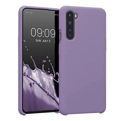 Afbeelding van kwmobile telefoonhoesje geschikt voor OnePlus Nord Hoesje met siliconen coating Smartphone case in violet lila