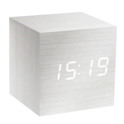 Afbeelding van Gingko Cube Click Wekker Wit