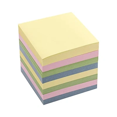 Afbeelding van D.RECT Notitieblok vervangend papier (voor notitiebox) 85 x 80 mm ca. 750 vellen gesorteerd pastelkleurenmix