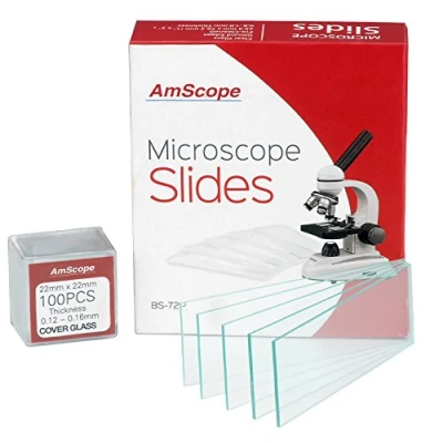 Afbeelding van AmScope BS 72P 100S 22 72 voorgereinigde blindmicroscoop objectdrager met 100 vierkante mm x dekglas