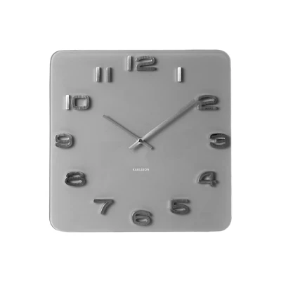 Afbeelding van Karlsson Wandklok Vintage glass square Grijs