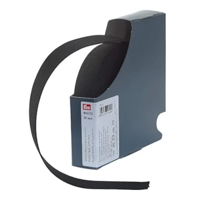 Afbeelding van Prym 955370 elastische band zacht 25 mm zwart, 57% PES 43% ED