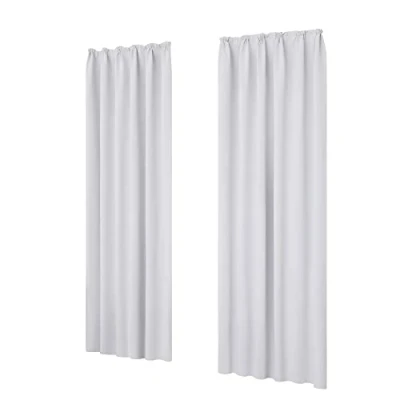 Afbeelding van Deconovo Set van 2 gordijnen, ondoorzichtig, geluidsisolatie, koudebescherming, met plooiband, 160 x 140 cm (hoogte breedte), zilvergrijs