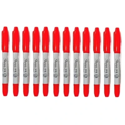 Afbeelding van Sharpie Twin Tip fijne en Ultra punt Pack van 12 Standaard Rood
