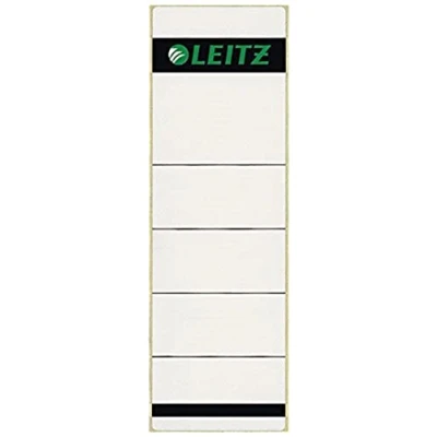 Afbeelding van Leitz Rugetiket zelfklevend voor standaard en harde kartonnen ordners, 100 stuks, rugbreedte 80 mm, kort breed formaat, 62 x 192 papier, grijs, 16421085