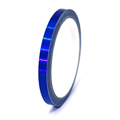 Afbeelding van 10 meter Hologram decoratieve Strips Crafting meubels auto motorfiets modelbouw Deco zelfklevende DIY waterdicht (7mm breedte, blauw)
