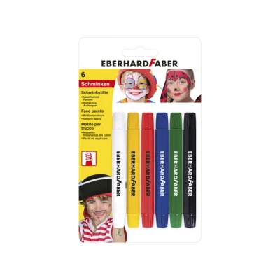 Afbeelding van Eberhard Faber Ef 579107 Schminkstiften Draaibaar Set 6 Kleuren Op Blisterkaart