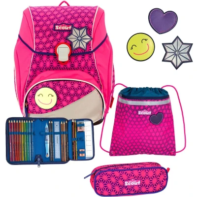 Afbeelding van Scout Alpha Neon Safety Schooltas set 4 delig