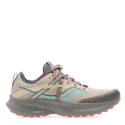 Afbeelding van Saucony RIDE 15 TR Trail hardloopschoenen, Dames, Maat: 42, Desert/sprig Textiel/ synthetisch