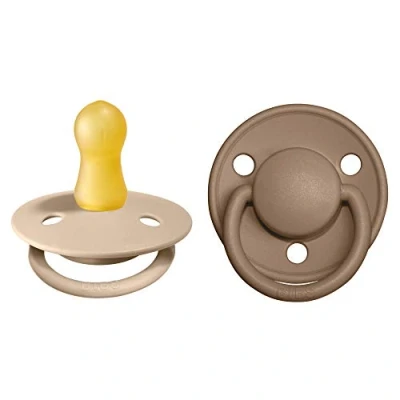 Afbeelding van BIBS De Lux Speen verpakking van 2 stuks. BPA vrij, Ronde speen. Natuurlijk rubberlatex, Maat 1 (0 6 maanden), Vanilla/Dark Oak