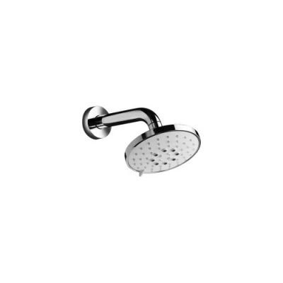 Afbeelding van HotBath Mate hoofddouche met 3 standen inclusief wandarm 13cm rond nikkel Geborsteld