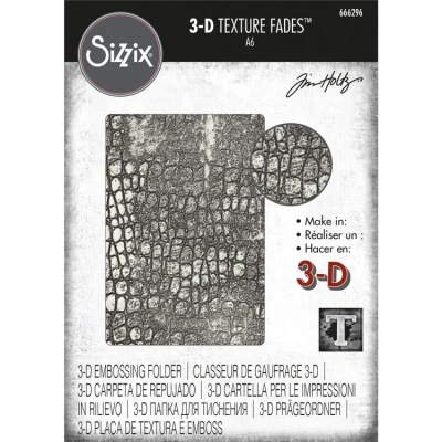 Afbeelding van Sizzix 3D Texture Fades Embossing Folder By Tim Holtz Reptile 666296