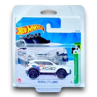 Afbeelding van Hot Wheels Volvo XC40 Recharge HW Green Speed 2/10 HTC81 Korte Card Compacte SUV Wit Mattel 2024 1:64