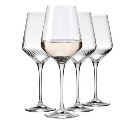 Afbeelding van Krosno Avant Garde Lumi Wijnglazen, 180 ml, Set van 6, Hoogwaardig Glas, Elegant en Modern Design, Perfect voor Witte Wijn Desserts, Gemaakt in Europa