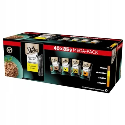 Afbeelding van SHEBA Delicatesse Drobiowe Smaki w galaretce mokra karma dla kota 40x85 g