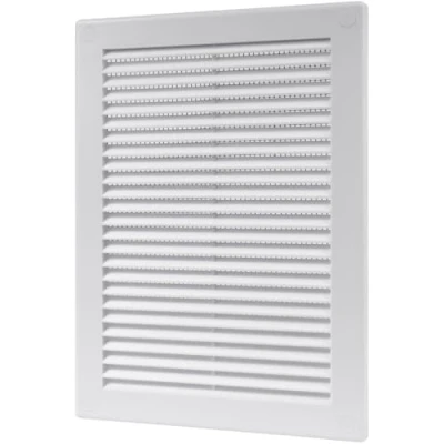 Afbeelding van Vent Systems ventilatierooster kunststof wit 14 x 20,3 cm (openingsmaat) vlak rechthoekig insectenbescherming HVAC 17,8 25,4 (totale grootte)