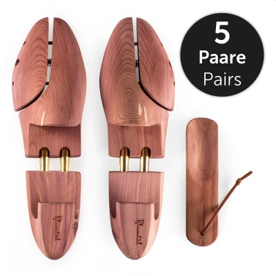 Afbeelding van Blumtal Dames en Heren Schoenspanner inc. Schoenlepel Ergonomisch design cederhout: 38 39, set van 5