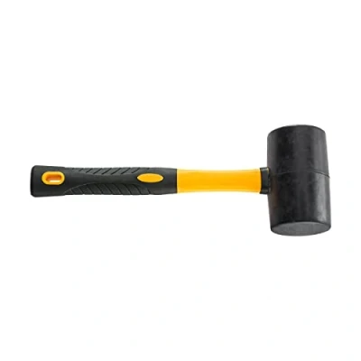 Afbeelding van HARDY WORKING TOOLS Universele 2K rubberen hamer Tweecomponenten handgreep met antislipcoating Werkcomfort Veiligheid Gevormd Nauwkeurig Effen Kleur Zwart 55 mm