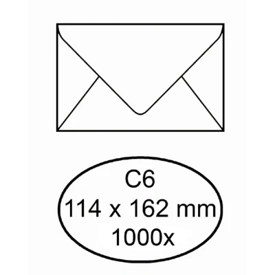Afbeelding van Envelop IEZZY bank C6 114x162mm gegomd wit