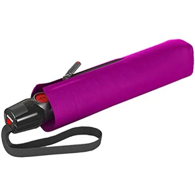 Afbeelding van Knirps Zakparaplu T.200 Duomatic Solids met automatisch open en sluitmechanisme, opvouwbaar, storm windbestendig, roze (roze) 9532004300