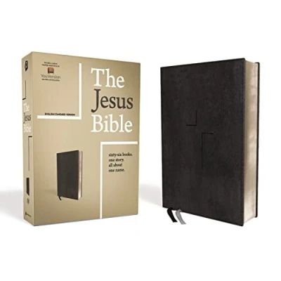 Afbeelding van The Jesus Bible, ESV Edition, Leathersoft, Black: English Standard Version, Black Leathersoft: Sixty Six Books. One Story. All About Name.