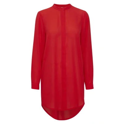 Afbeelding van ICHI Ihcellani LONG SH2 Overhemdblouse, Dames, Maat: 40, Poppy red