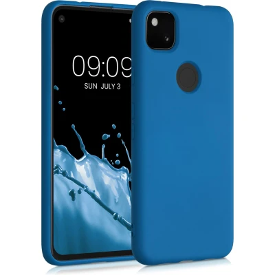 Afbeelding van kwmobile telefoonhoesje geschikt voor Google Pixel 4a Hoesje smartphone Back cover in rifblauw