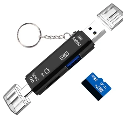 Afbeelding van 5 in 1 multifunctionele SD kaartlezer, Micro SD/TF geheugenkaartlezer, naar USB C OTG adapter Compatibel met MacBook Pro, Galaxy S21 S22 S23, pc, Android apparaten en meer