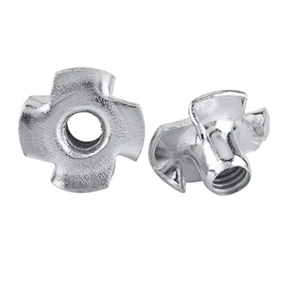 Afbeelding van T Nuts Assortiment Schroeven Kits M3/M4/M5/M6/M8 Zink Carbon Nut Viertandige stalen moeren voor ambachtsman amateur houtbewerkingsmeubels (M3 50 stuks)