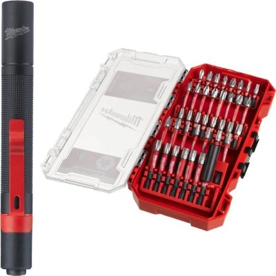 Afbeelding van Milwaukee shockwave schroefbits 39 delig met zaklamp