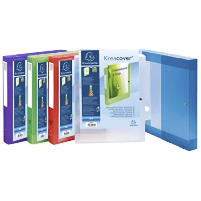 Afbeelding van Boite de classement a pression dos 40mm polypropylene chromaline 7/10e krea cover