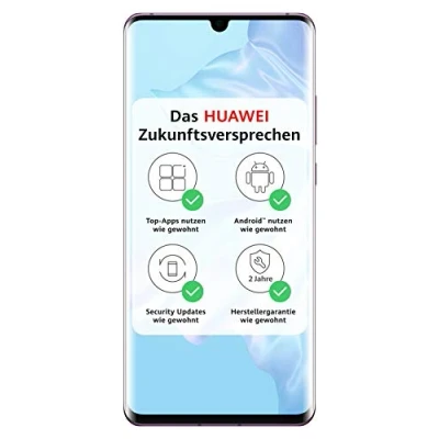 Afbeelding van HUAWEI P30 Pro Dual SIM Smartphone Bundle (16,434 cm (6,47 inch), 128 GB intern geheugen, 8 RAM, 40 MP + 20 hoofdcamera, 32 frontcamera, Android 9.0, EMUI 9.1) Misty Lavender