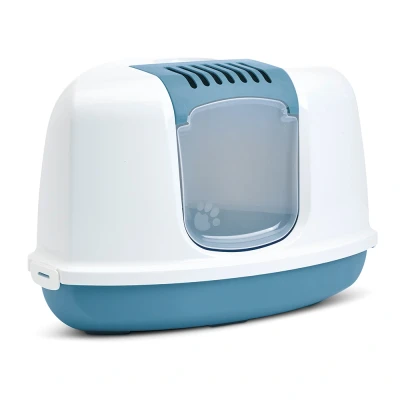Afbeelding van Blauw / Wit Savic Kattentoilet Nestor Corner