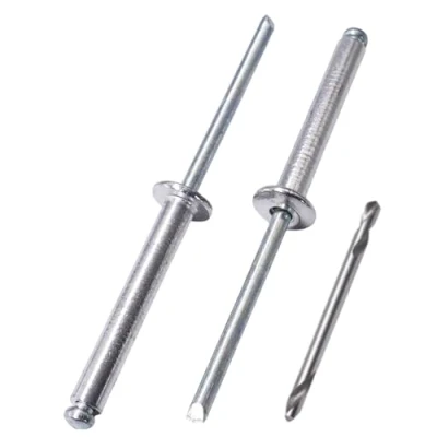 Afbeelding van SKIR&#039;CO (150 stuks) Aluminium blindklinknagels 4,0 x 30 mm, stalen doorn, popklinknagels, koepelkop, DIN 7337 klinknagels, boor inbegrepen