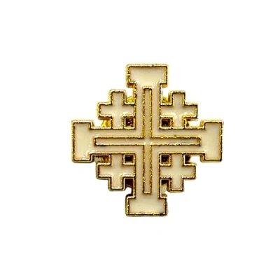 Afbeelding van Jeruzalem Kruis Ridders Tempeliers Metalen Pin Badge Broche, 20mm Wide High, Aluminium