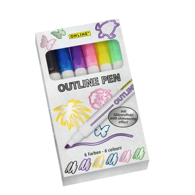 Afbeelding van online Viltstift outline assorti doos à 6 stuks